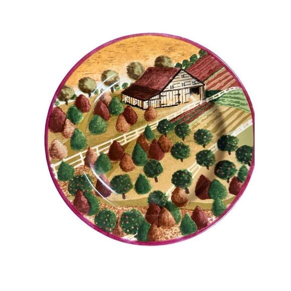 Vintage Block Country Village "Four Seasons" Dessert Plates by Gear, Set of 4 19 - Picture 5 of 8